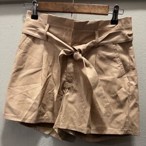 Sofia Jeans by Sofia Vergara Tan/Beige Faux Leather Shorts (2)